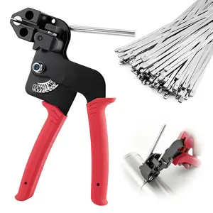 Stainless Steel Cable Tie Gun Kit with 100PCS 11.8" UV-Resistant 304 Heavy Duty Zip Ties for Chain Link Fences Exhaust Pipes Outdoor Use 200LBS Tensile Strength for Garage & Garden