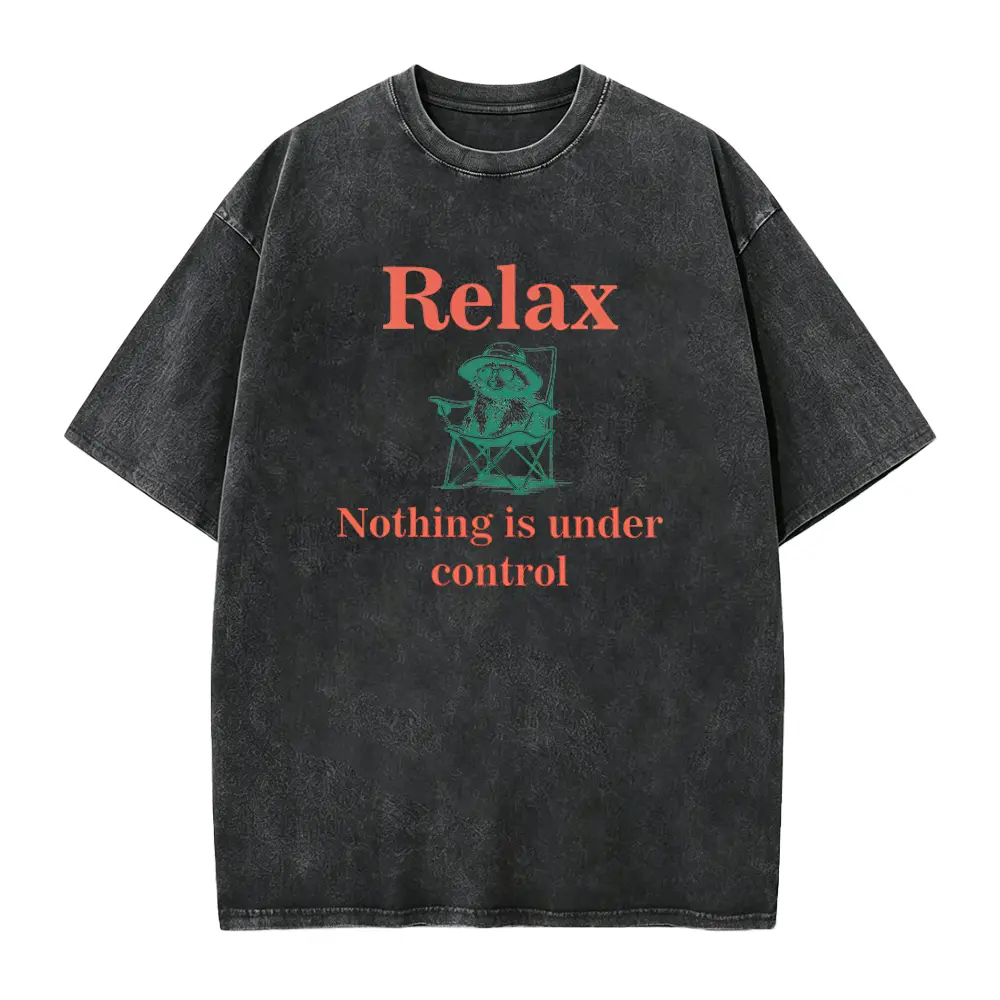 Raccoon Relax T-Shirt, Funny Camping Animal Tee, Nothing Under Control Quote, Sarcastic Animal Lover Gift, Chill Vibes Shirt