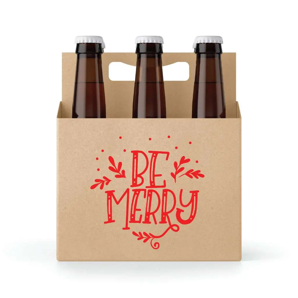 Be Merry 6 pack Beer Carrier, Christmas Beer Caddy, Christmas Beer Gift Ideas, Secret Santa Gift for Beer Lovers, Beer Gift for Party Host,