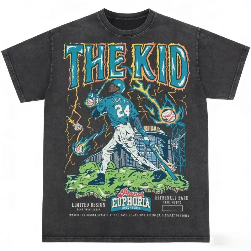 THE KID Ken Griffey Seattle Teal Edition Planet Euphoria Shirt, Vintage Style 90s Retro Unisex Streetwear Tee
