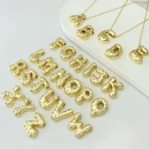 #1) Initial Necklace Pendant with Initials 18 Inch's Long Gold-Tone Jewelry Accessory for Personalization
