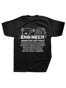 Engineer Humor Definition Architect T-Shirts Men Electrical Mechanical Computer Geek Pure Tees Short Sleeve T Shirts