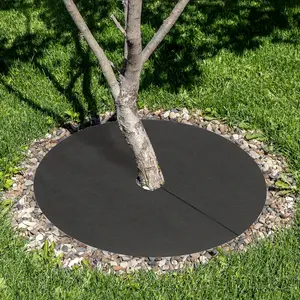 Non-Woven Tree Cover Mulch Ring, Tree Protection Mat, Tree Grass Mat, Round Fabric Tree Root Weed Barrier, Crabgrass Preventer