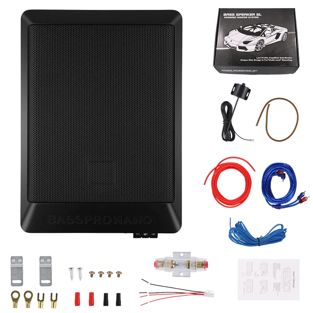 10" 1200W Compact Powered Subwoofer with Built-In Amplifier, Bass Boosted Speaker, Independent Bass Control, Underseat Car Audio System, Stereo Upgrade for Truck-SUV-Jeep (Ideal for Father's Day Gifting)