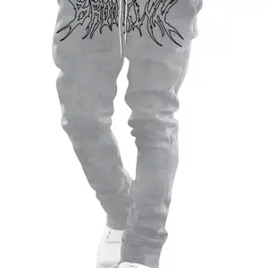 Graphic Printed Stacked Sweatpants Flared Leg - Casual Style with Unique Design Elements