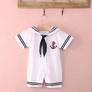 Toddler Baby Boy Girl Short Sleeve Bodysuit Anchor Sailor Romper Jumpsuit Summer Clothes