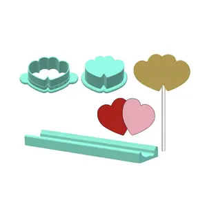 Double Hearts Cake Pop Mold | Deluxe Cutter, Popper, and Tray Option