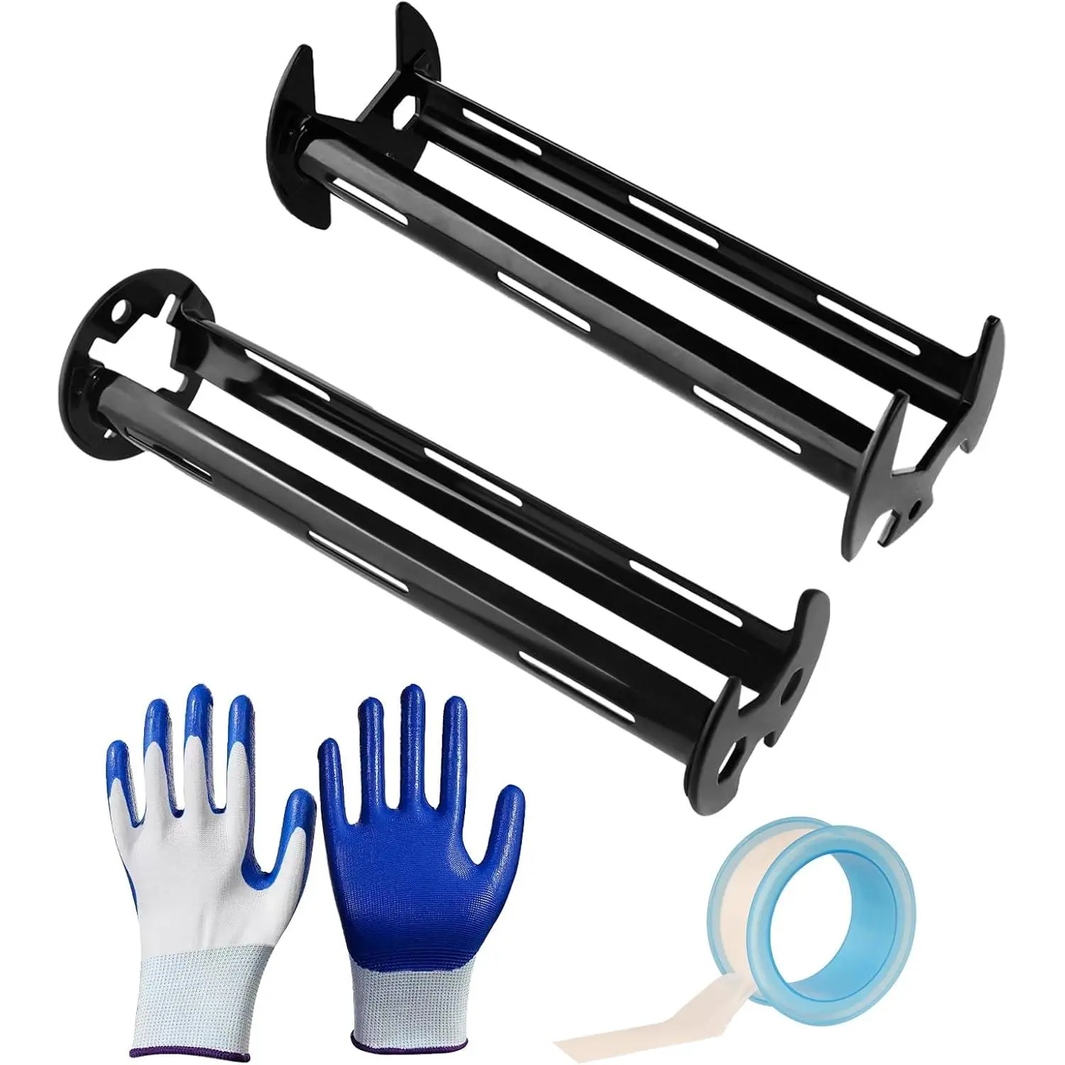 2 count Multifunctional Basin Wrench Set, Universal Under Sink Plumbers Wrenches, Four-Jaw Hex Wrench Faucet Tool, Tight Spaces Maintenance Installation Removal, for Kitchen, Bathroom, and Home