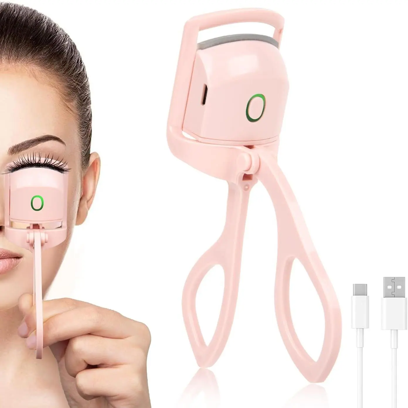 USB Rechargeable Electric Eyelash Curler, Fast Heating, Multiple Temperature Settings, Natural Curls Up To 24 Hours, Anti-Scald Silicone, Portable Makeup Tool, Beauty, Heated Eyelash Curler, Curling Lashes