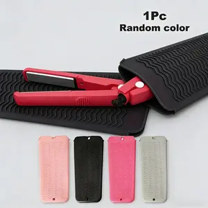 Silicone Heat Resistant Pad & Hair Styling Tool Storage Bag, Suitable for Straighteners Curlers Hot Rollers Salon Tools Travel Makeup Bags Accessories