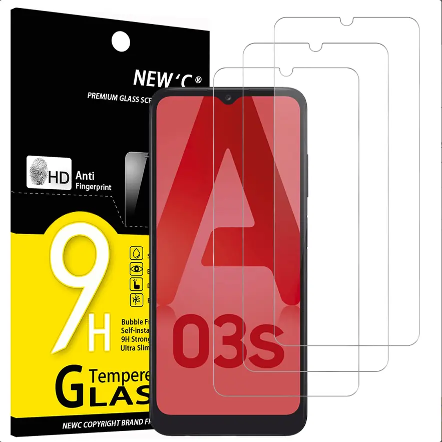 3 Pack Designed for Samsung Galaxy A03 / A03s Screen Protector Tempered Glass, Case Friendly Anti Scratch Bubble Free Ultra Resistant