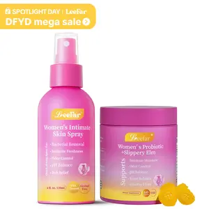 LeeFar Fresh & Juicy Duo | Her Fresh Intimate Skin Spray + Her Juicy Women’s Probiotics Bundle, LEEFAR Her Juicy Feminine Probiotics Gummies and LeeFar Her Fresh Intimate Skin Spray