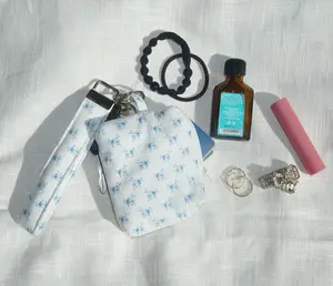 The HoneyVine Zippy Wallet & Keychain Wristlet Set - Blue Blossom