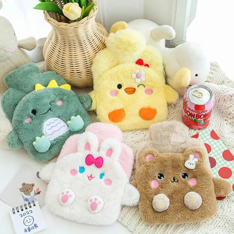 New Cartoon Rabbit Warm Bag PVC Thick Hot Water Bag Cute Plush Belly Warm Water Warm Hand Treasure hot water bottle