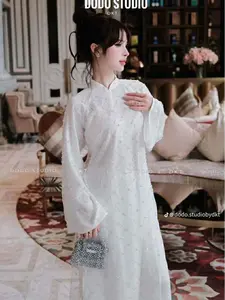 Set Traditional Vietnamese Double Layers Luxury Ao Dai - Bộ áo dài thiết kế hiện đại - Ready to ship- With pant