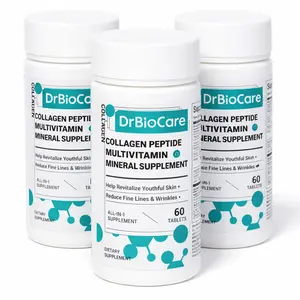 DrBioCare Collagen Peptide Multivitamin Supplement 60 Tablets 3PCS for Skin Wellness Beauty Fitness Diet Healthcare Edible Dietary Essential Nutrients