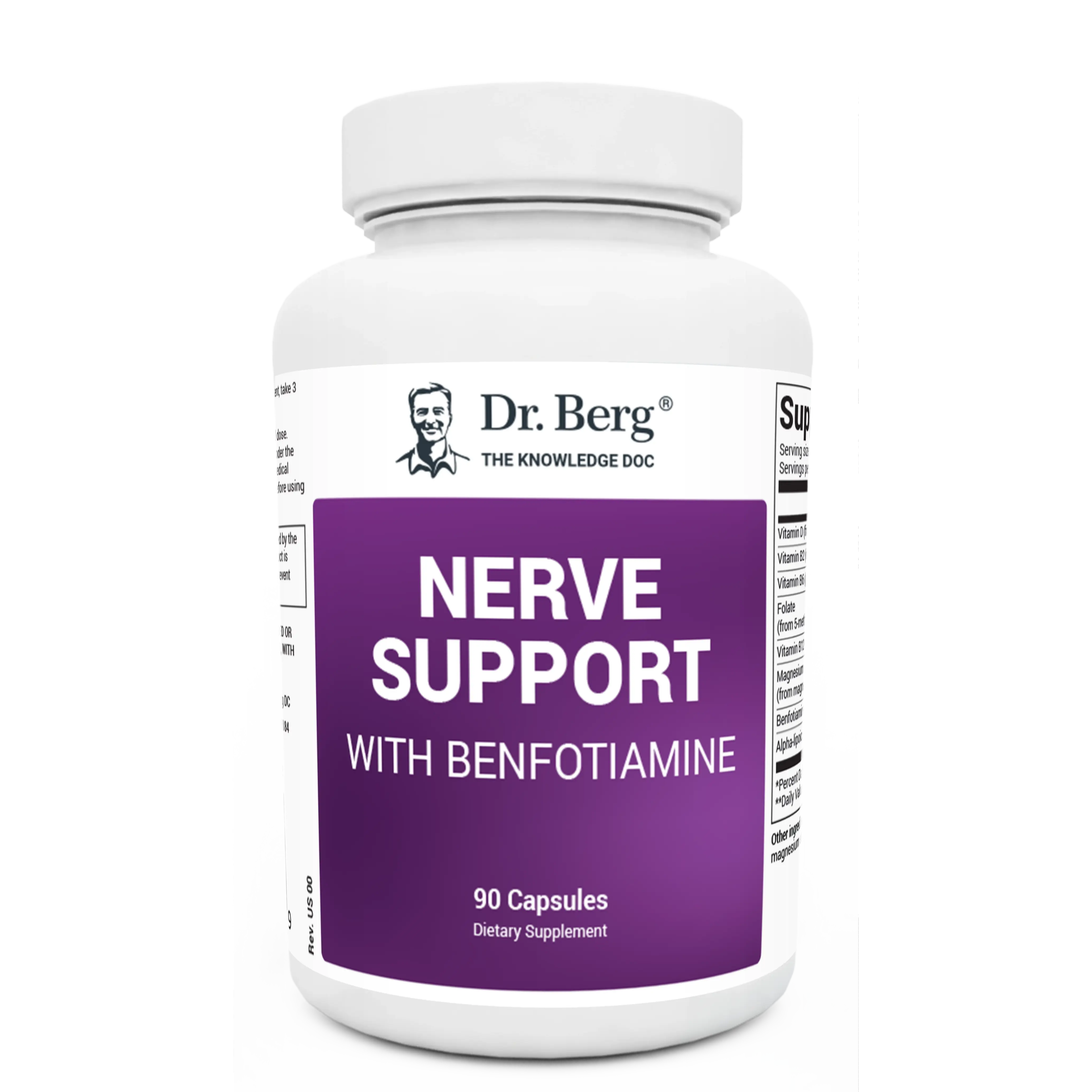 Nerve Support with Benfotiamine - 90 Capsules Edible Supplement Healthcare Fitness Dietary Optimum Vitamin