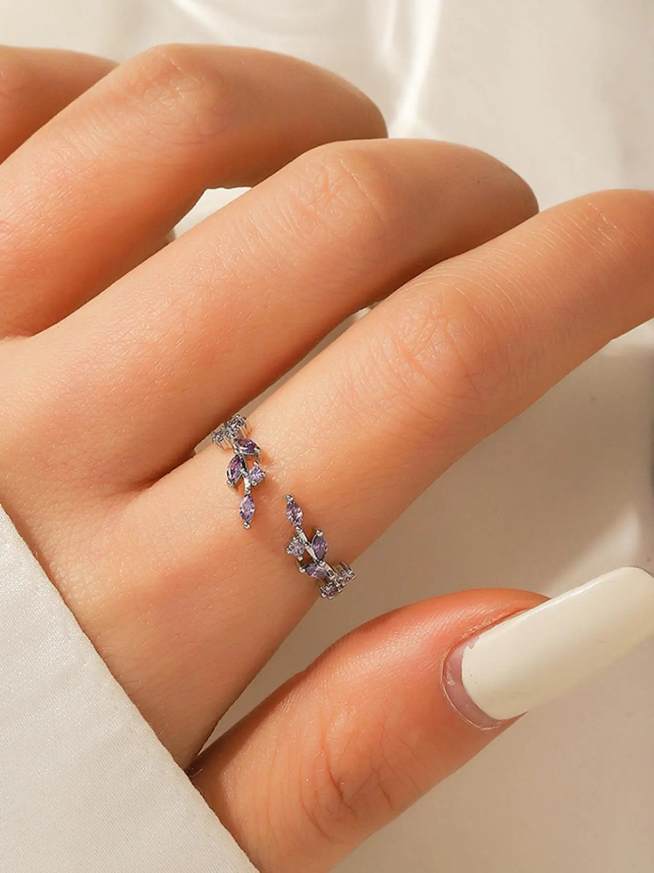 Women's Elegant Rhinestone Decorated Branch Design Ring, Exquisite Trendy Leaf Design Cuff Ring, Statement Multi Ring, Fashionable Jewelry Rings for Women As Gift Beautiful Rings