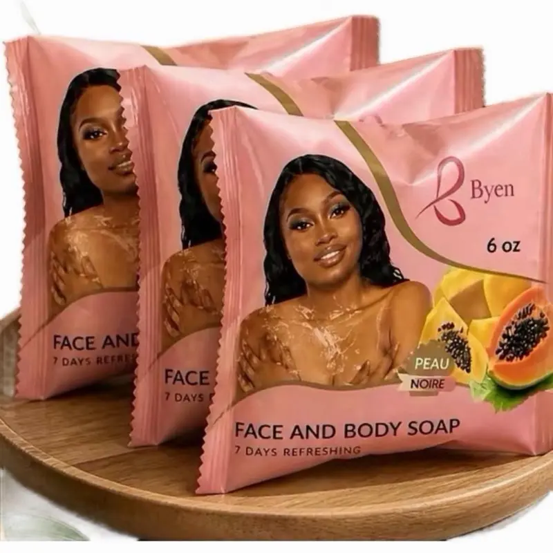 Byenwa Face & Body Soap – Gentle Cleansing Bar, Pack of 3 (4 oz Each) Kojic Turmeric