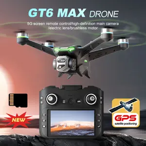 GT6 MAX GPS Quadcopter Drone with 4.5" Screen Controller, Optical Flow Stabilization, Brushless Motor, Smooth FPV Transmission, Foldable Portable Wireless RC Drone for Novice Outdoor Photography Cameras