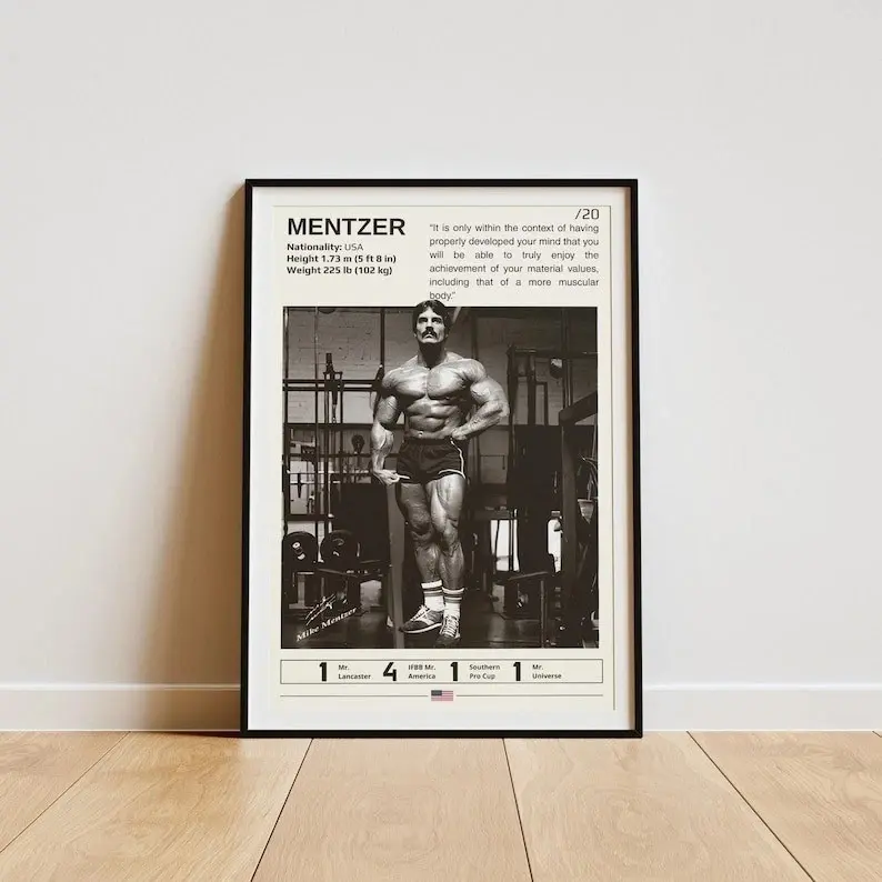 Mike Mentzer Bodybuilding Gym Motivation Wall Art Poster