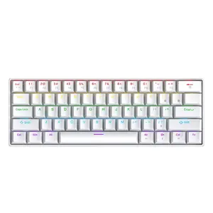 ZIYOULANG 61-key Wired Keyboard, Colorful Keyboard with Vibrant Lighting and Red Switch/Blue Switch, Mini Wired Keyboard for Gaming Office Use