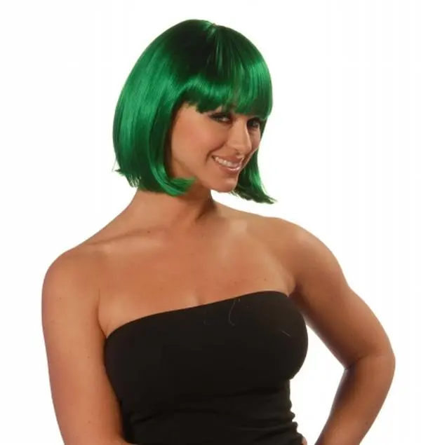 212 MAIN Wicked Wigs Emerald Charm Japanese Fiber Synthetic Fiber Bob Cut Wig with Natural-Looking Playful Hue for Costume Use, Synthetic Fiber Wig