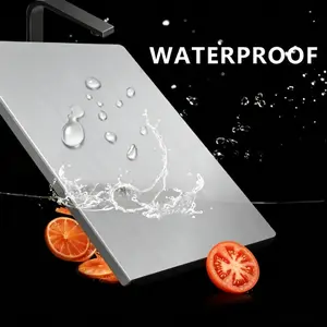 Stainless Steel Food Cutting Board 40x30cm, Durable Large Kitchen Chopping Block, Chopping Boards, Cooking Cutting Board for Meat, Fruit, Vegetables and Baking, Easy to Clean, Suitable for Daily Use， Kitchen Accessories, Home Supplies