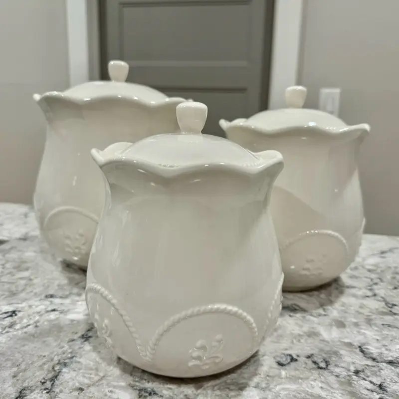 Set de 3 botes para alimentos secos princess house, línea Marbella