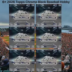 Baseball Break 629 - 2026 Topps Chrome Black Baseball Hobby 6 Box Half Case PYT