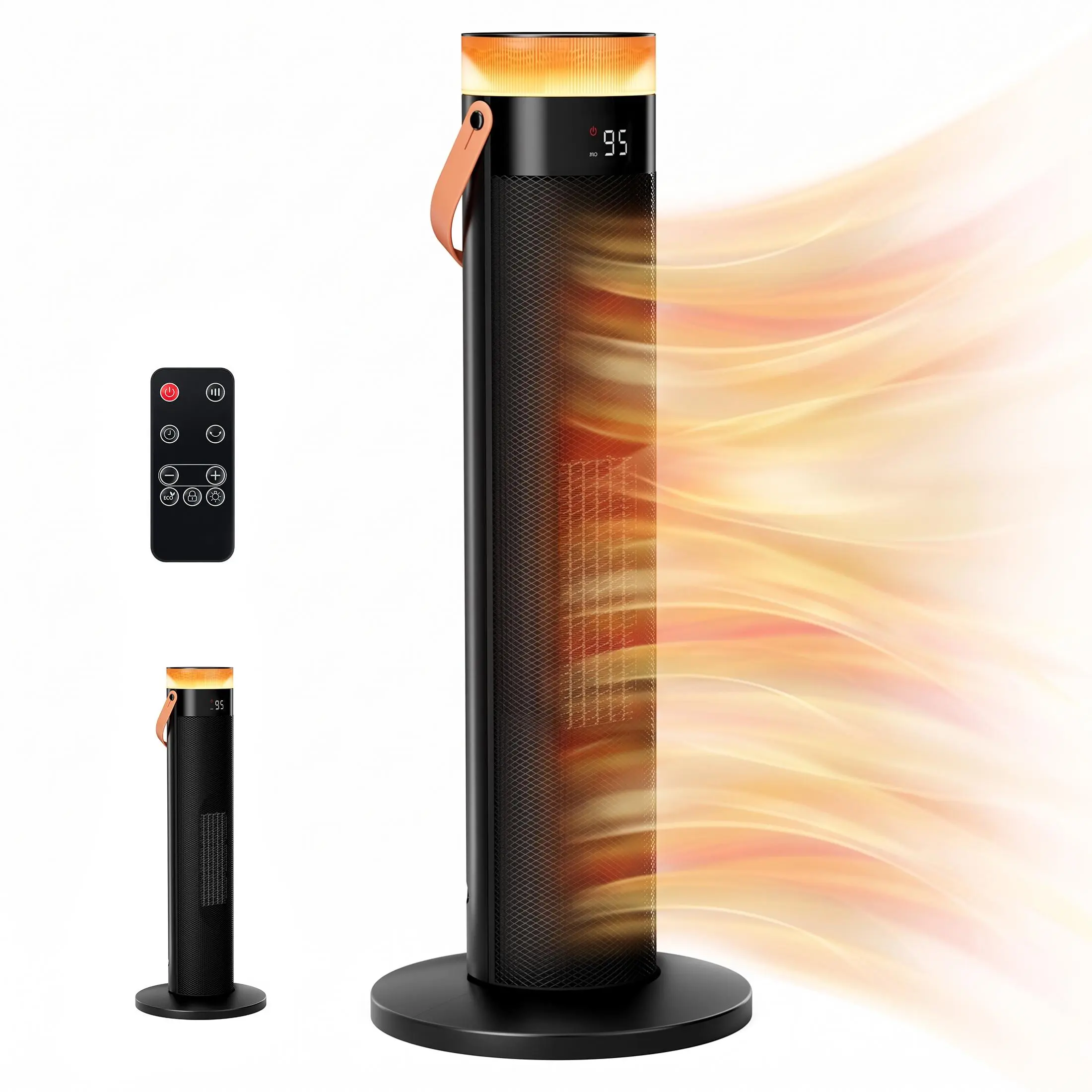 Safe Ceramic Tower Space Heater with Tip-Over & Overheat Protection – 1500W Flame-Retardant, Remote & 15H Timer for Kids & Pets