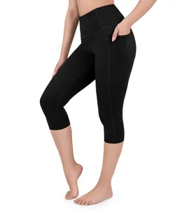 Nirlon NirLUX Capri Leggings for Women with Pockets - High Waisted Tummy Control Soft Activewear for Yoga, Gym & Everyday Comfort