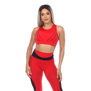 White Mark 18582-03-XL Women's Cut Out Back Mesh Sports Bra - Red, Extra Large, Athletic Fabric, Built-In Padded Front, Mesh Breathable, Nylon & Lycra, Athletic Fabric Sports Bras, Built-In Padded Front Sports Bras