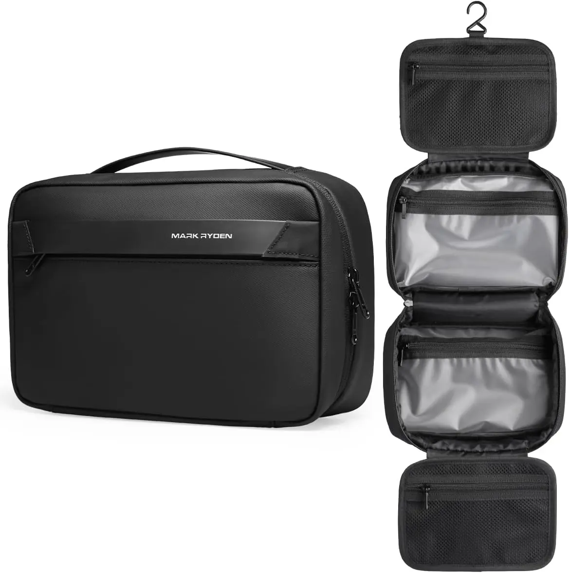 MARK RYDEN Toiletry Bag for Men, Travel Toiletry Organizer Dopp Kit Water-resistant Shaving Bag for Toiletries Accessories (Black)