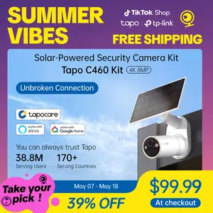 [Summervibes] TP-Link & Tapo C460 Kit 4K 8MP Outdoor Solar-Powered  Security Camera Kit – 24/7 Capture, Free Person/Vehicle Detection, Starlight Color Night Vision, Alexa & Google Compatible