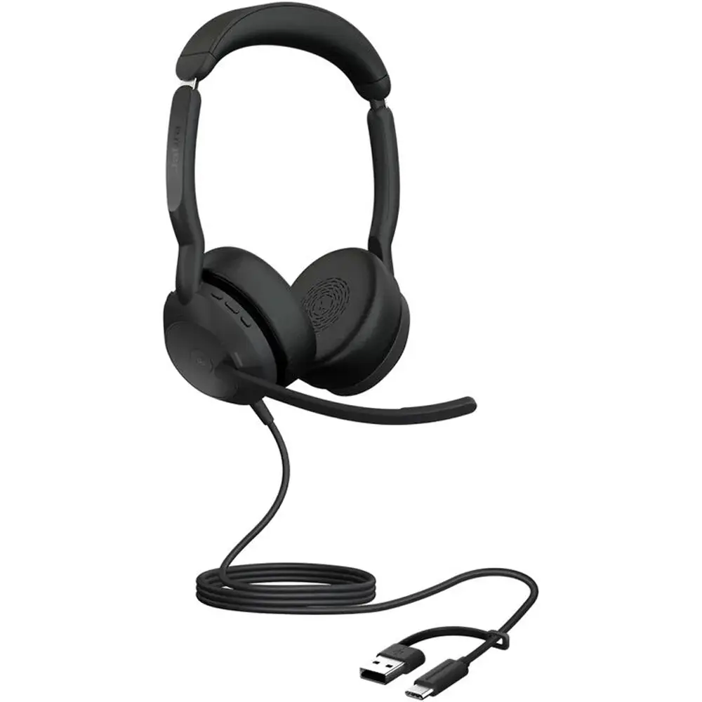 Jabra Evolve2 50 MS Over-Ear Stereo Sound Headphone - Wired USB-C/USB-A, Bluetooth Audio Headset for Microsoft Teams