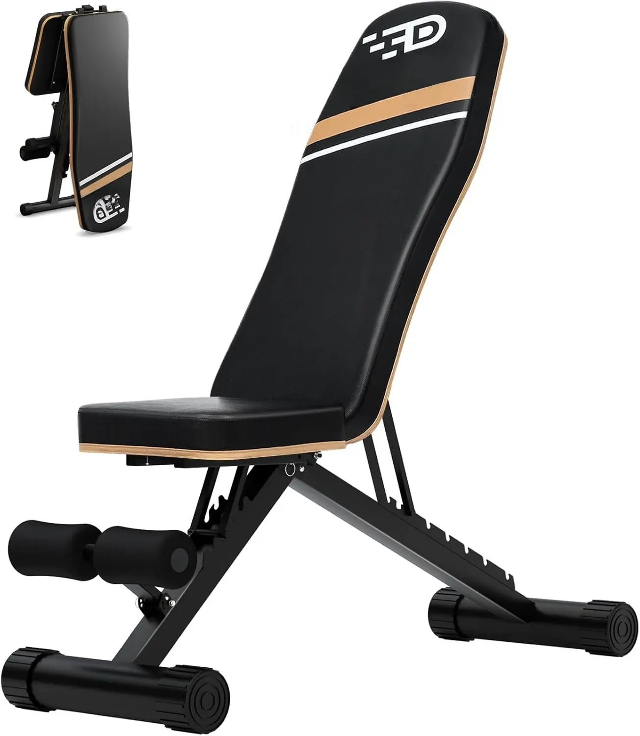 Assemble-Free Foldable Weight Bench Press for  Gym, 660 LBS Capacity Incline Decline, Sit-up Bench for Full- Strength