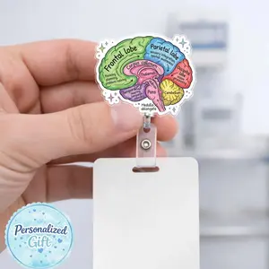 Anatomy Badge Reel Retractable ID Holder, Brain Heart Kidney Medical Badge Clip, Nurse Doctor Healthcare Gift X0O