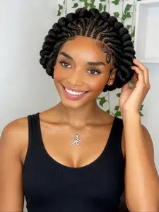 Fashion New Braided Hair Inspiration, HD Full Lace Ditch Style, Small Braid + Elegant Twisted Braids, Retro Elegance Daily Wear