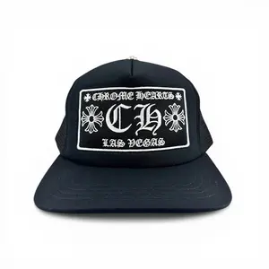 Chrome Hearts Las Vegas Exclusive CH Patch Trucker Hat Black White