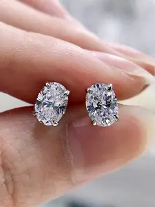 1 Pair Elegant Cubic Zirconia Stud Earrings For Women For Wedding Engagement Anniversary Party Jewelry Valentine's Day Gift Studs Earrings