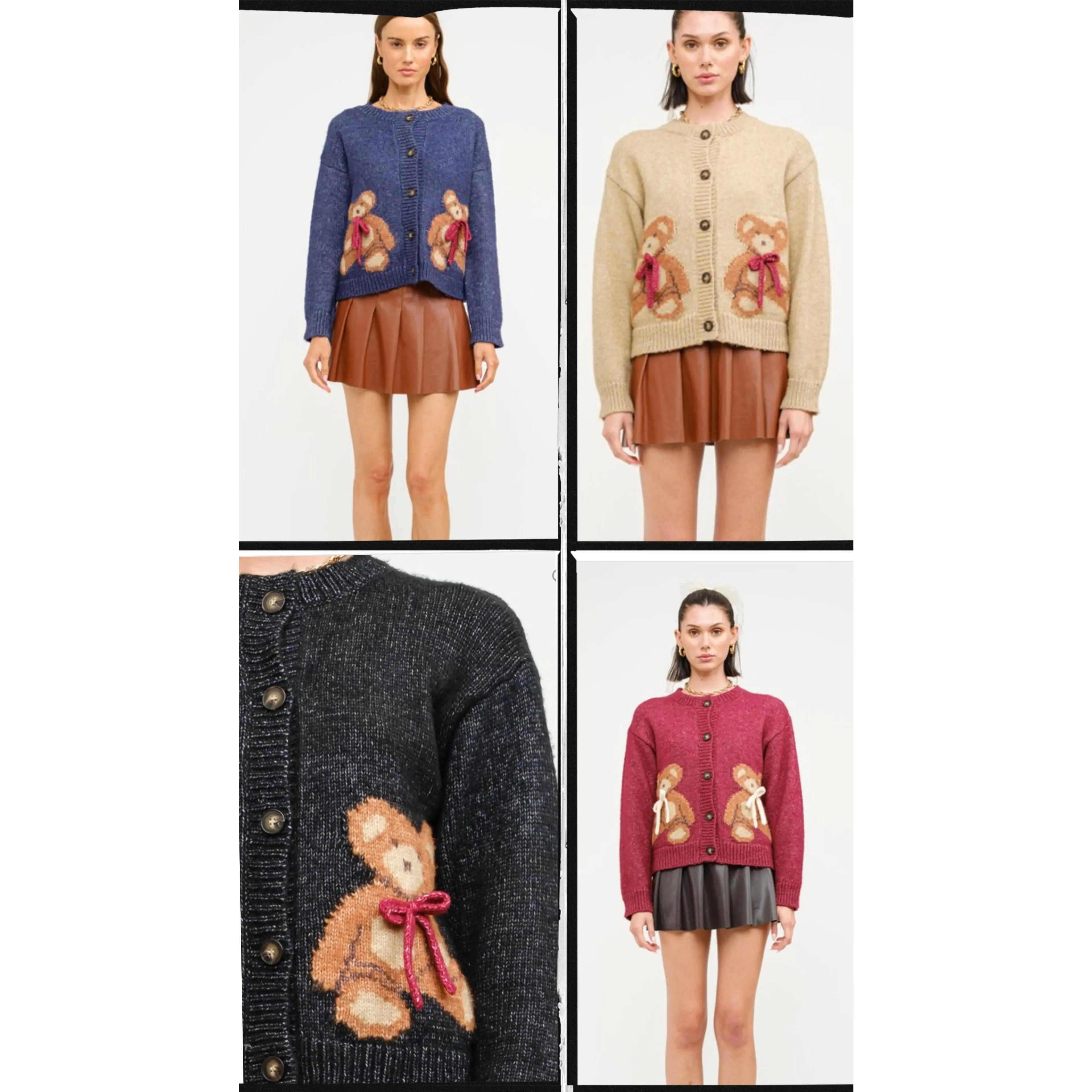 Teddy Bear Bow Cardigan