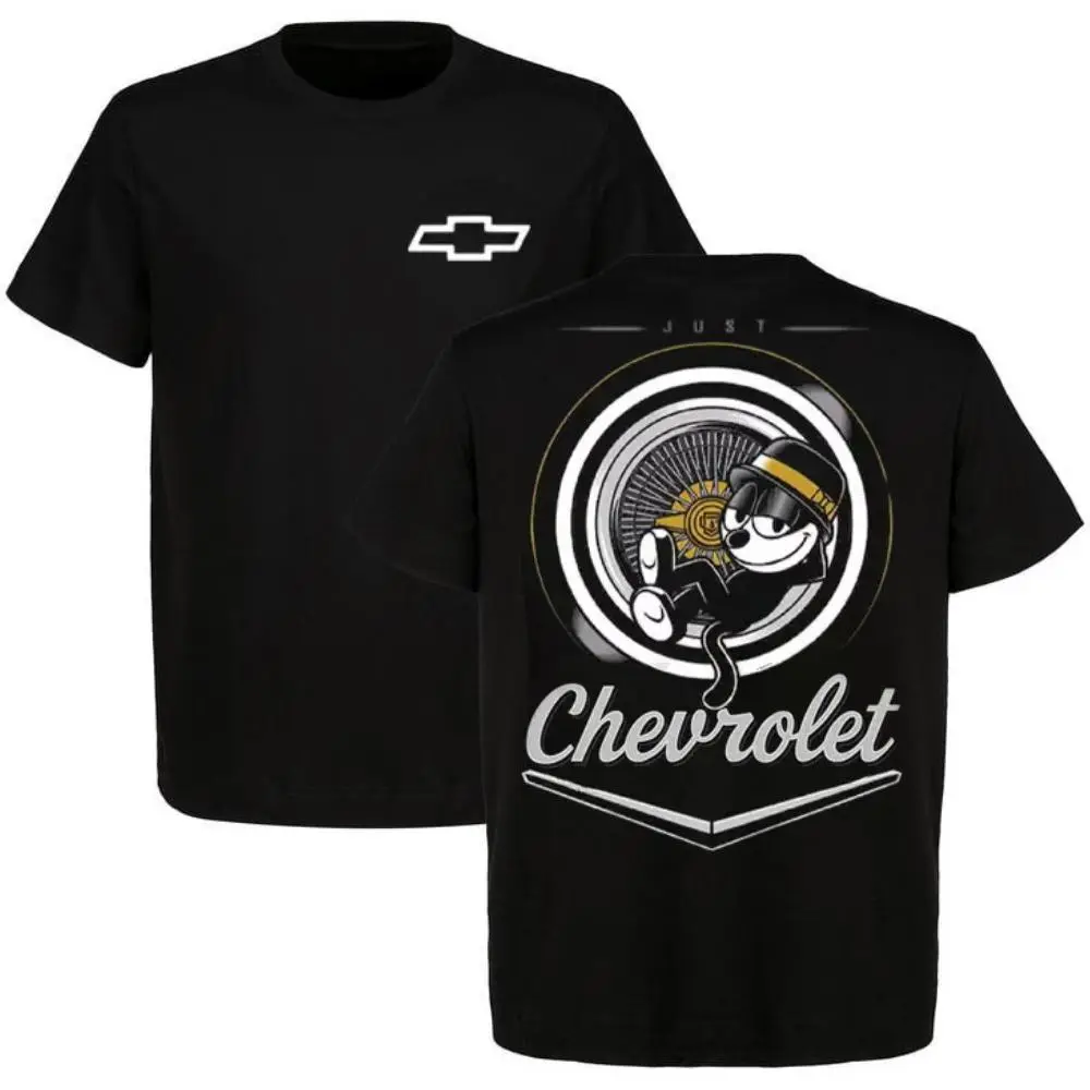 Chevrolet Felix Cat "Just Rollin'" T-Shirt,Car Lover Shirt, Racing Shirt, Style, T-Shirt Menswear Car Parts Graphic Design Casual Stylish