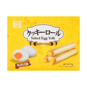 TOKO Taiwan Salted Egg Yolk Cream Puff Rolls 75g - Crispy Sweet & Savory Snack