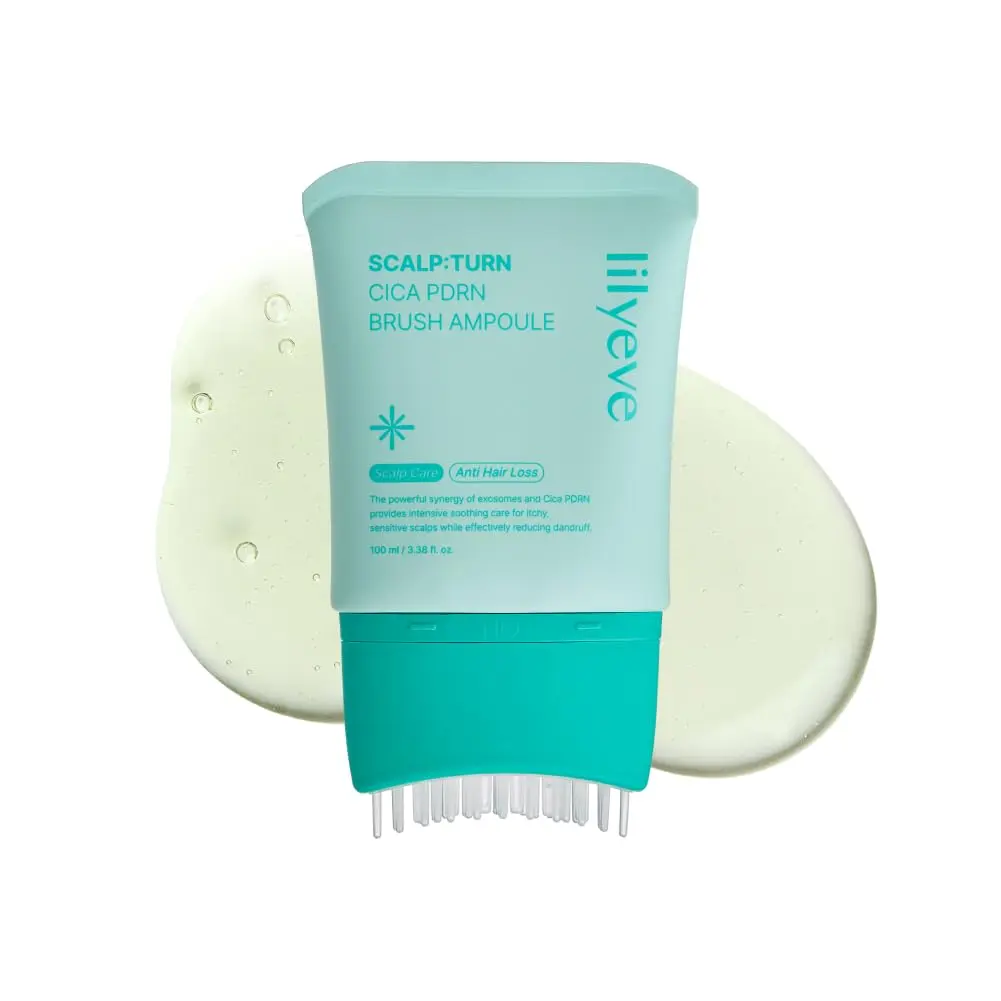 Lilyeve SCALPTURN Cica PDRN Scalp Serum with Built-In Brush | Dandruff, Flaky & Problem Scalp Care | 3.38 fl. oz., Haircare