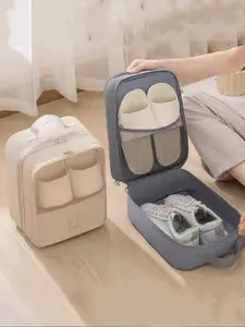 Large Capacity Shoe Bag Holds 3 Pairs, Portable Travel Organizer with Handle, Unisex Essential Packing Solution for Luggage Cleanliness, Travel Essentials Carryall