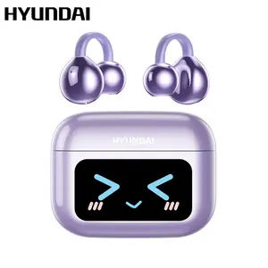 HYUNDAI M100 Clip-On Ear Headphones with Audio-Visual Touch Screen, Wireless Audio Headphones for Music & Phone Calls, Sport Waterproof & Sweatproof, with 2025 Bluetooth 6.0 for Faster, Stable Connection & Low Power Use
