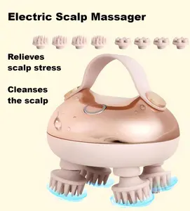 Cordless Scalp Massager Hair Growth with 3 kneading Modes,Waterproof Head Massager with 8 Claws for Deep Cleansing,Head Scratcher,Body Massager for Stress Relief, Cat Massager Tissue