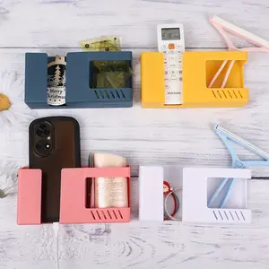 1pc Wall-Mounted Remote Control Organizer - Durable Storage & Charging Station for TV, AC & Mobile Phones - Space-Saving, Stylish & Clutter-Free