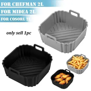 Silicone Air Fryer Basket Tray, Reusable Non-Stick Oven Baking Mat, Dishwasher Safe, Compatible with Cosori 2L Air Fryer, Air Fryer Accessories, Frying, Baking, Pizza, Chicken